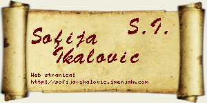 Sofija Ikalović vizit kartica
